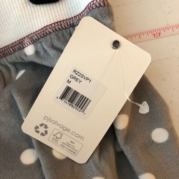 PJ Salvage Womens Pajama Jogger Pants Soft Lounge Polka Dot Drawstring Gray M - Picture 4 of 4